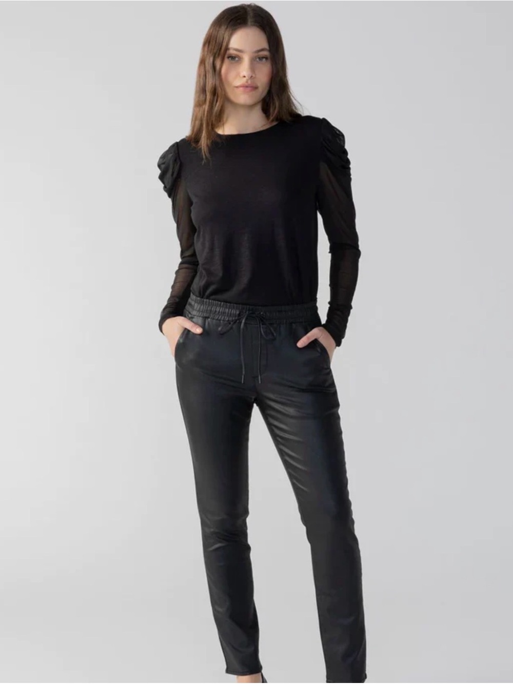 Sanctuary Black Drawstring faux Pants